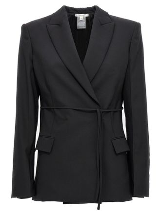 Nensi Dojaka Virgin Wool Wrap Blazer - Black