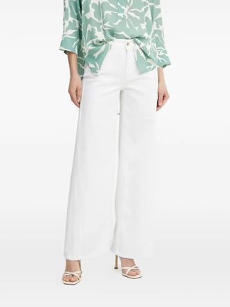 Fracomina back patch wide-leg trousers - White