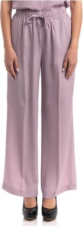Seventy Zijde Blend Elastische Lange Broek - Dames - Wijde Broeken - Paars - M - Broeken