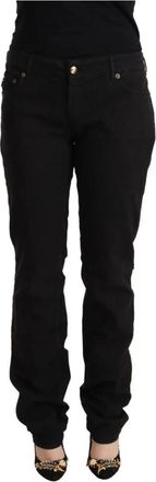 Just Cavalli Zwarte Slim Fit Jeans met Middelhoge Taille - Dames - Slim Fit Jeans - Zwart - 2XS - Katoen - Jeans