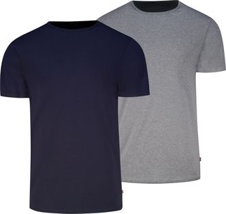 Levi's T-Shirt LEVIS LEVIS MEN SOLID CREW, Herren, Gr. XL, navy, grau melange, Single Jersey, Obermaterial: 95% Baumwolle, 5% Elasthan, Basic h&uuml;ftbedeckend, 