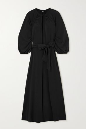 Eres Abito Midi In Jersey Stretch Con Arricciature E Cintura Adela - Nero