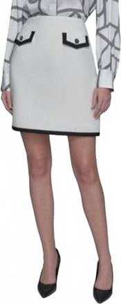 Karl Lagerfeld Colorblocked Mini Skirt In Soft White