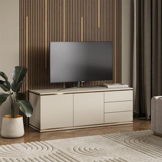 Vicco Mueble Bajo Para Tv Linette, Cachemira, 135 X 48.6 Cm Con 2 Puertas Y 3 Cajones, Vicco