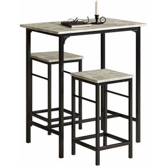 SoBuy Set Mesa Alta De Bar Y 2 Taburetes Mesa De Comedor Estilo Industrial 2 Sillas Ogt10-hg Sobuy Es