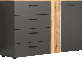 Inosign Kommode »Estepona« 1 Stk. tlg. Schubladenschrank in Rillenoptik mit Vollauszug-Funktion