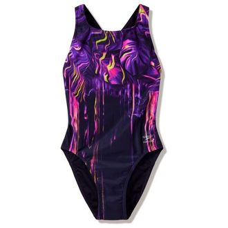 Speedo Female Placement Printed Powerback Badeanzug f&uuml;r Damen | blau