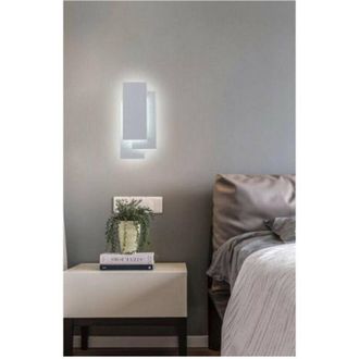 Trade Shop Trade Shop Traesio - Trade Shop - Applique Led Rettangolo Comodino Abat Jour 12 W Luce Fredda Calda Naturale E41