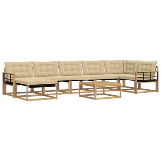 vidaXL Conjunto De Sof&aacute;s De Exterior 8 Pcs Y Beige 79 X 79 X 37 Cm Vidaxl