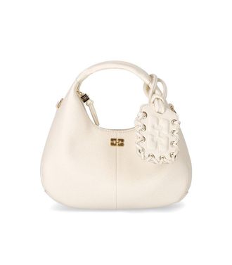 Ganni BORSA HOBO MINI EGRET WHITE GANNI