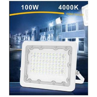Trade Shop Trade Shop Traesio - Trade Shop - Foco Led 100w Ultra Fino Blanco Exterior Ip65 Luz Fr&iacute;a Natural C&aacute;lida Fs100w-b