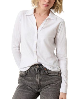 Lilla P Split Collar Button Down Shirt