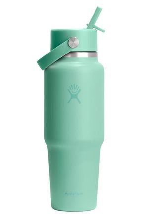 Hydro Flask 32-Ounce Wide Mouth Travel Bottle with Flex Straw Cap in Mermaid Green at Nordstrom