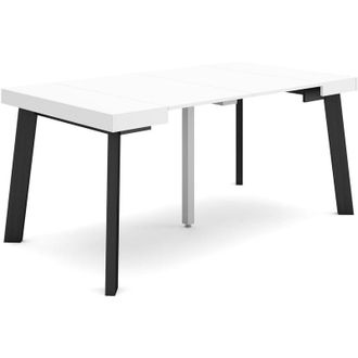 Skraut Home Mesa Consola Extensible, Mesa Comedor Plegable, 160, Para 8 Comensales, Patas De Madera, Estilo Moderno, Blanco - Skraut Home