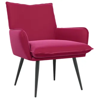 vidaXL Poltrona Rosso Vino Velluto Vidaxl