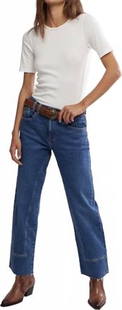 Free People Risk Taker Mid Rise Straight Jeans In Be Bold - Saphire