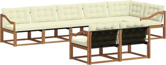 vidaXL Conjunto De Sof&aacute;s De Exterior 8 Uds. Natural Y Crema Vidaxl