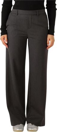 Object Wijde broek voor stijlvolle herfst/winter look - Dames - Wijde Broeken - Grijs - XS - Polyester - Broeken