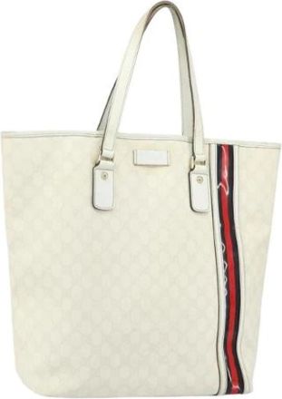 Gucci Pre-owned Plastic Tote Bag - Dames - Vintage Shopper - Wit - ONE Size - Vintage