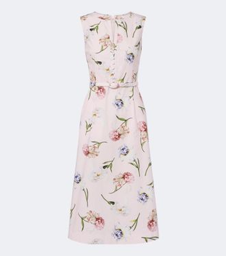 Oscar De La Renta Floral cotton-blend poplin midi dress