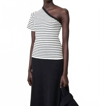 Lisa Yang Mirana Stripes Top In Noir