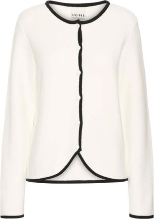 Ichi CA Strik Cardigan - Dames - Vesten - Wit - M - Truien & Vesten