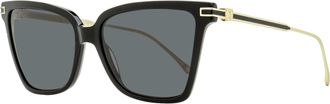 Ferragamo Ferragamo Womens Gancini Butterfly Sunglasses SF2036S 001 Black/Gold 56mm
