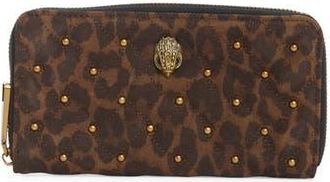 Kurt Geiger Kensington Zip Around Studded Leather Wallet in Dark.brown Combo at Nordstrom Rack