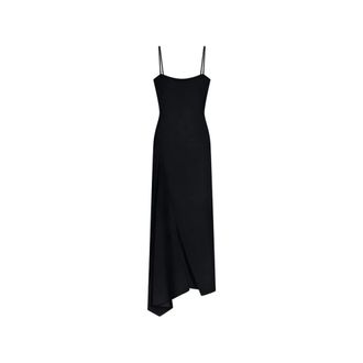 Givenchy Sliced Long Slashed Jurk in Crepe Cady - Dames - Jurken - Zwart - Maat: S Viscose