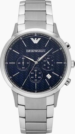Emporio Armani Mens Emporio Armani AR2486 Renato Chronograph Mens Watch - Silver/Blue/Black