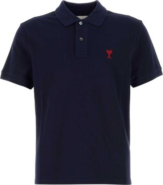 Ami Ami Navy Blue Piquet Polo Shirt