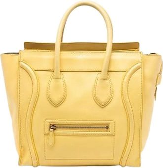 Celine Pre-owned Handbags, female, Yellow, Size: ONE SIZE Pre-owned Vintage Leather Tote