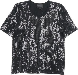Emporio Armani T-Shirts, female, Black, Size: L T-Shirts