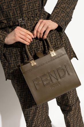 Fendi Bag Sunshine Small Type Shopper, Womens, Green
