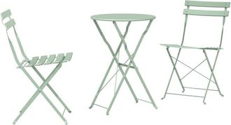 vidaXL Folding Bistro Set 3 pcs Light mint Steel Vidaxl