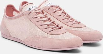 Jimmy Choo London Sunny suede-trimmed lace sneakers