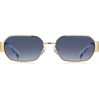 Marc Jacobs 56mm Square Sunglasses in Gold Blue/Dark Blue at Nordstrom
