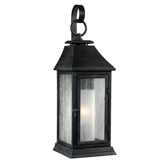 Loops Outdoor IP44 Wall Light Dark Weathered Zinc LED E27 75W d00954