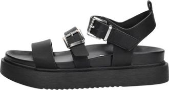 Tamaris Sandalen Plat - Dames - Sandalen - Zwart - 40 EU - Schoenen