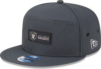 New Era Mens Charcoal Las Vegas Raiders 2025 Sideline Cold Weather Split Panel 9FIFTY Snapback Hat