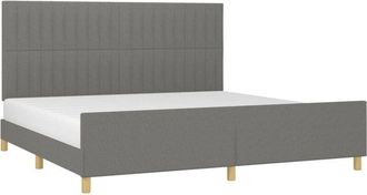 vidaXL Cama Sin Colch&oacute;n Tela Gris Oscuro 200x200 Cm Vidaxl