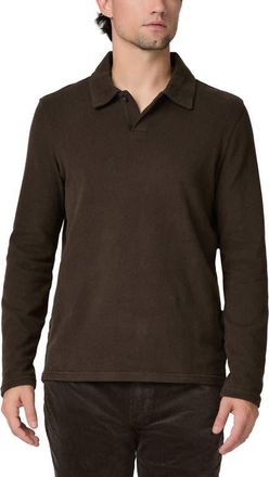 Paige Hammond Long Sleeve Polo in Dark Agar at Nordstrom, Size Xx-Large