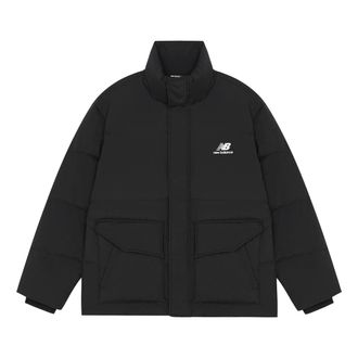 New Balance Logo Print Warm Jacket Asia Sizing Black AMJ14309-BK