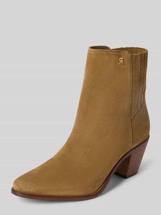 Tommy Hilfiger Stiefeletten aus echtem Velours-Leder in Hellbraun, Gr&ouml;&szlig;e 36