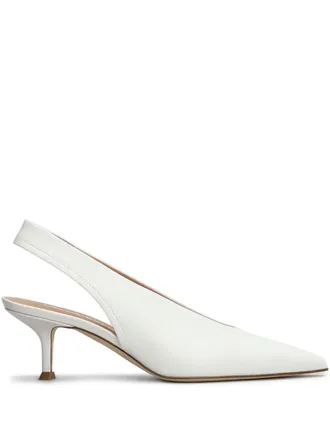 Lella Baldi Leren slingback pumps - Wit