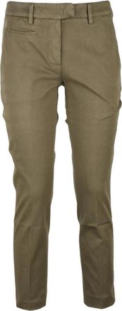 Dondup Katoenmix Perfecte Pasvorm Broek - Dames - Chinos - Groen - W31 - Katoen - Broeken