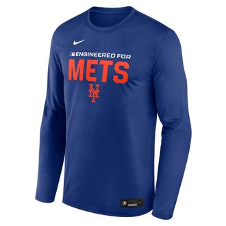 Nike New York Mets Authentic Collection Team Issue Nike Mens Dri-FIT MLB Long-Sleeve T-Shirt in Blue | 02TJ4EWNME-JE6