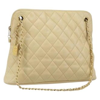 Chanel Pre-owned Shoulder Bags, female, Beige, Size: ONE SIZE Pre-owned Vintage Tote Bag