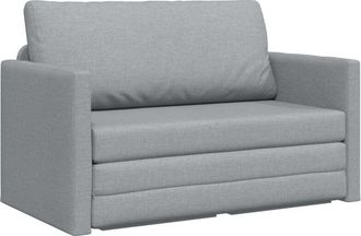 vidaXL 2-Seater Folding Sofa Bed Light Grey 124 x 71 x 78 cm Fabric vidaXL
