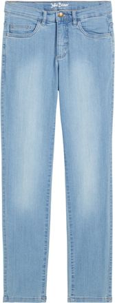 Bonprix Straight-Jeans BONPRIX, Damen, Gr. 40, K-Gr, hellblau used (l&auml;nge: kurz), Denim/Jeans, Obermaterial: 82% Baumwolle, 17% Polyester, 1% Elasthan, regula